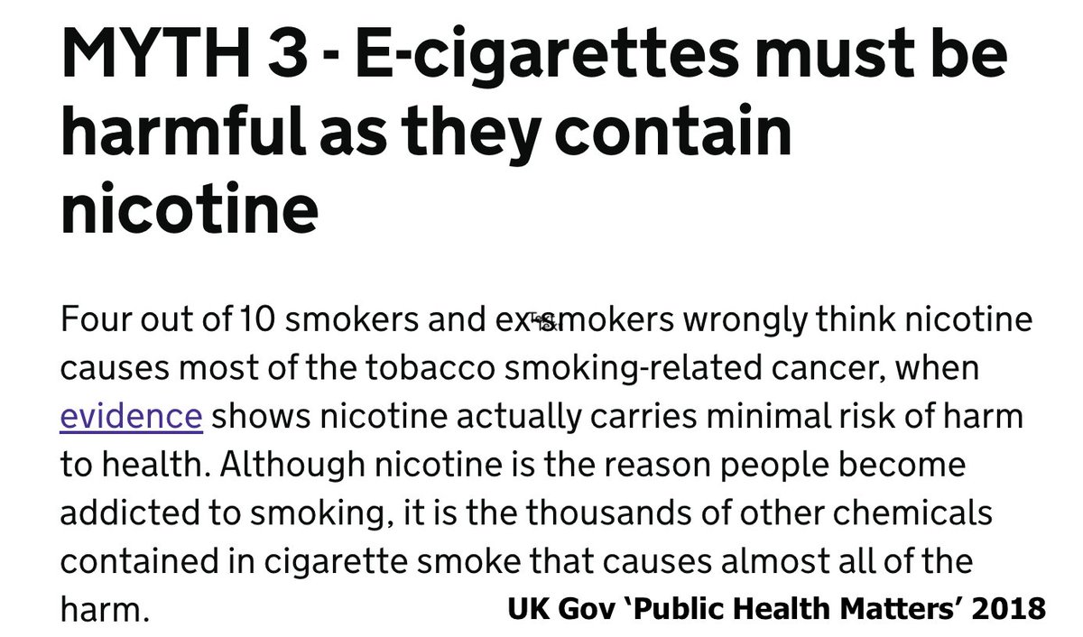 "Nicotine levels in e-cigarettes can be varied to address higher nicotine dependence in some groups; for instance, a small study has shown that for adults with schizophrenia, use of a high concentration nicotine e-cigarette improved quit rates compared with a lower concentration"