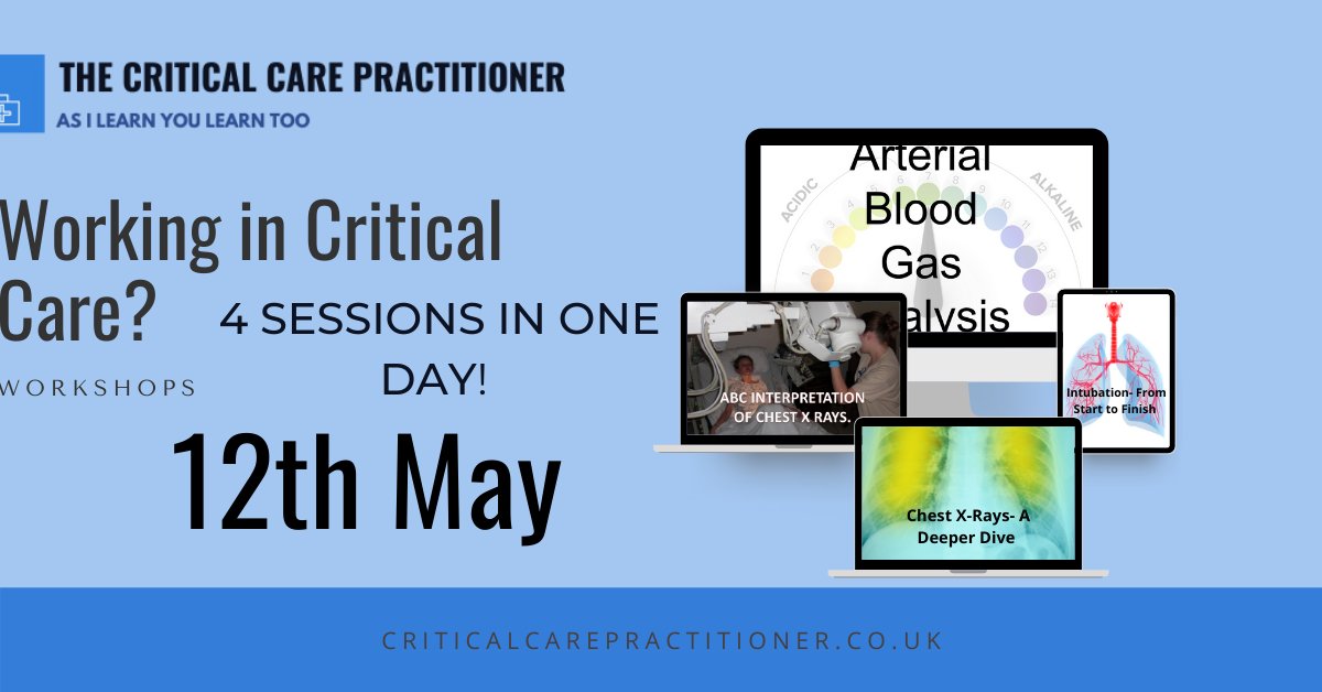 ccpractitioner's tweet image. Program for MAY 12th-

CXR Structured Interpretation event.webinarjam.com/register/1/041…

CXR Deeper Dive event.webinarjam.com/register/3/8q9…

ABGs event.webinarjam.com/register/6/kyx…

Intubation event.webinarjam.com/register/8/r2l…