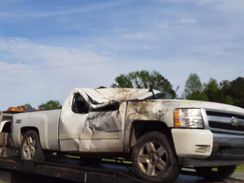 Beulaville, Potters Hill, and Sarecta Fire, Duplin Co. EMS, Duplin Co. Fire Marshal, Law Enforcement and NCDOT responded to this MVC. The vehicle being chased by US Marshals struck a light pole went air borne landed on a pick up and burst into flames. Two minor injuries!
