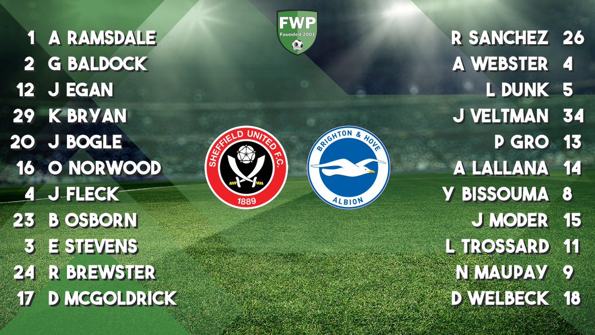 Fwp Prem League Line Ups Sheffield United V Brighton Hove Albion T Co 2bytmvqp59