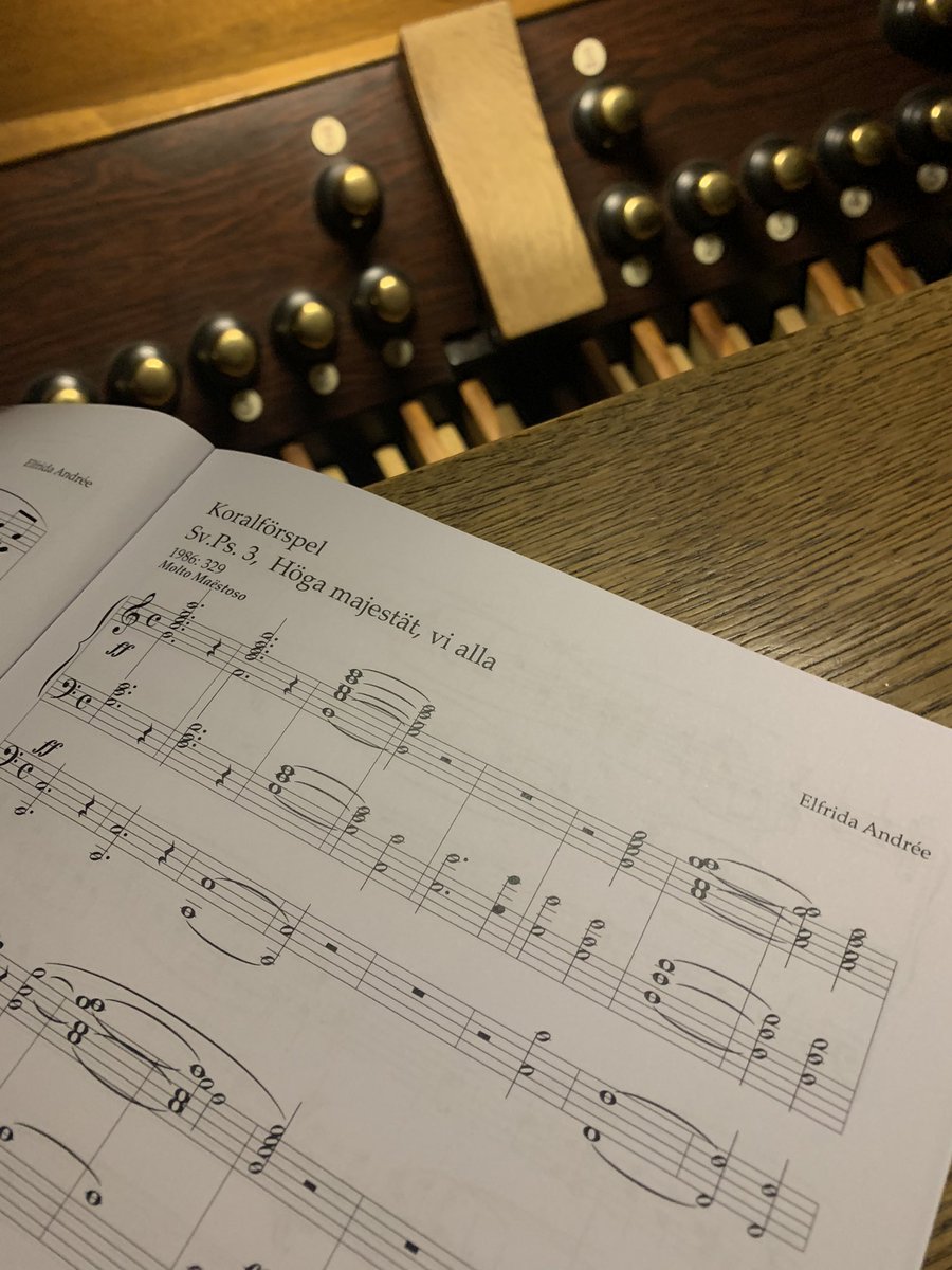 Looking forward to playing this Choral Prelude tomorrow by Elfrida Andrée; first female organist of Gothenburg Cathedral in 1867. #InterNationalOrganDay @Donne_UK @SWomenOrganists @goteborgsuni