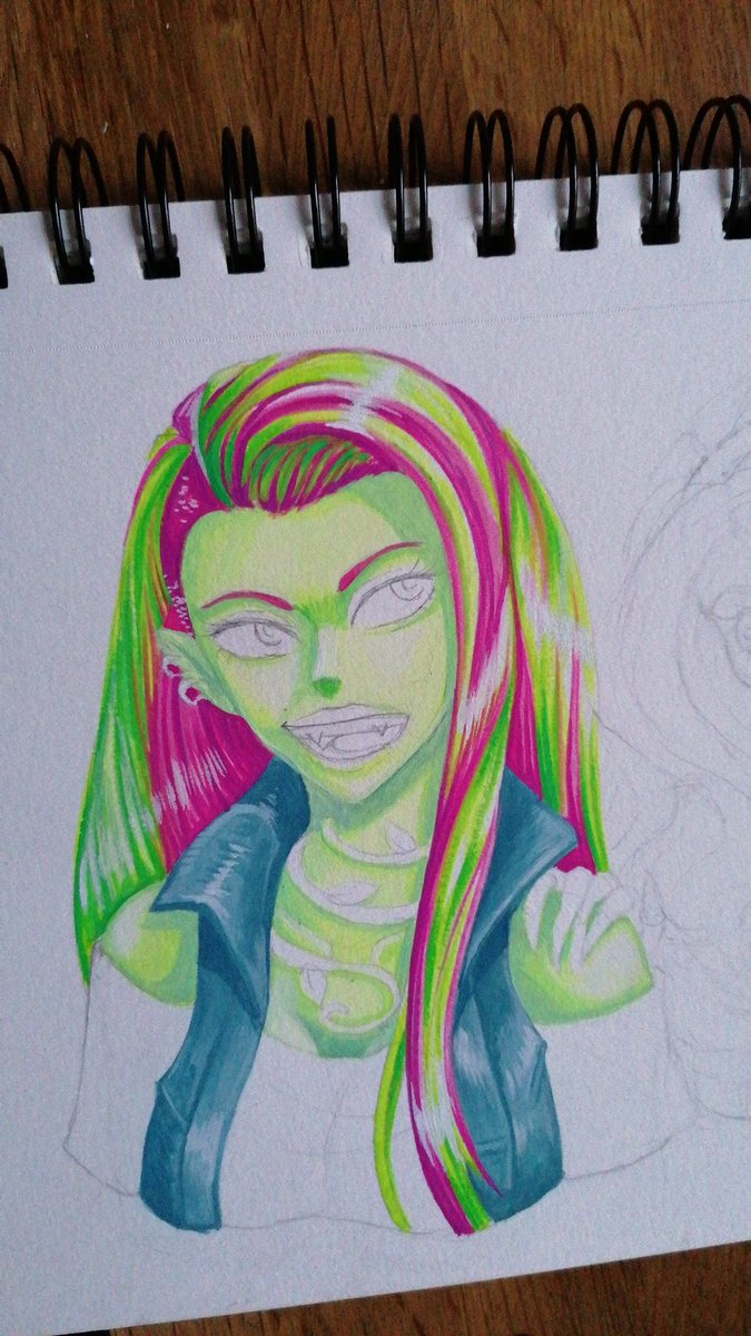 zaranea_draws's tweet photo. Gouache the 2nd. :) #venusmcflytrap from  Monster High. W.I.P.

#gouache #traditionalart #painting #brushwork #instaart #twitterart #mattel #fashiondoll #flytrap #alien #plants #animeart https://t.co/yL217rVRLl