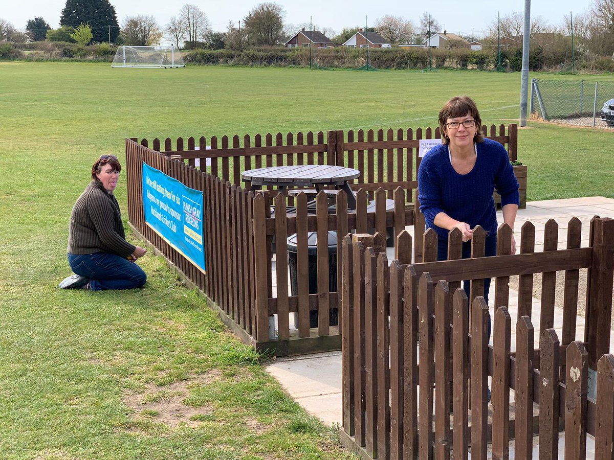 angus_coates's tweet photo. A very busy day @RocklandsCC with the final preparations before the season starts next Saturday. 
Massive thanks to all who came along to help with wicket &amp; car park preparations, hedging, kit sorting, score-hut maintenance, shed clearing and painting the picket fencing. #Cricket https://t.co/fxViXSG4fF