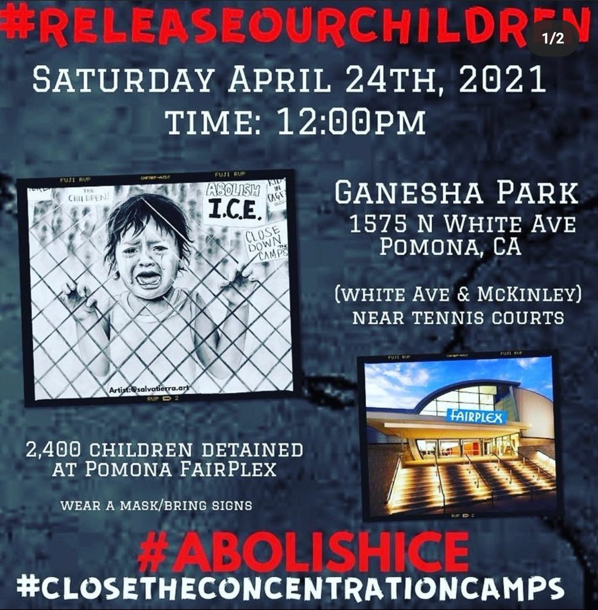 I am here in Pomona for an  #AbolishIce rally. Activists are protesting the detainment of unaccompanied minors at the Pomona Fairplex. 2,400 children are being held at the facility.