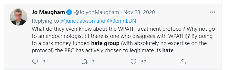 You'd think Foxboy would care about this, given his claims to campaign against corruption and for transparency.Instead, he's accusing the LGB Alliance of being a "shadowy trans hate group"