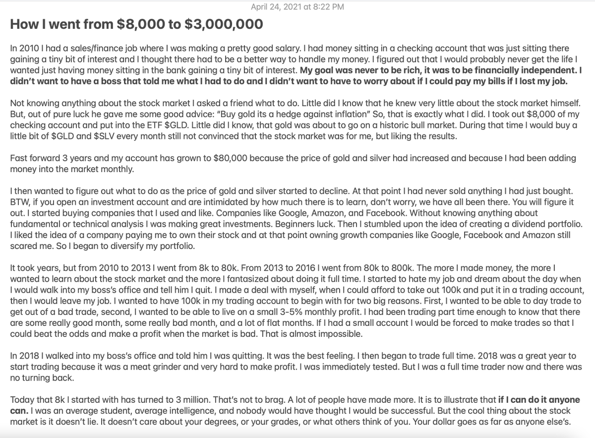 How I went from $8,000 to $3,000,000 by investing. If you guys like this post, I may do another one to explain more.