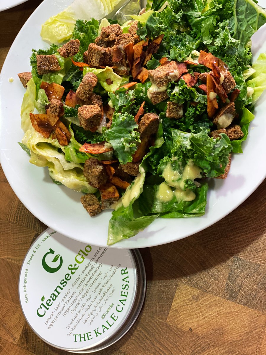 blueabaya's tweet photo. My sohour from @CleanseandGlow Kale Caesar salad, gluten free, vegan and keto friendly! 

Show me What does your sohour look like today? https://t.co/JnywMojkZi