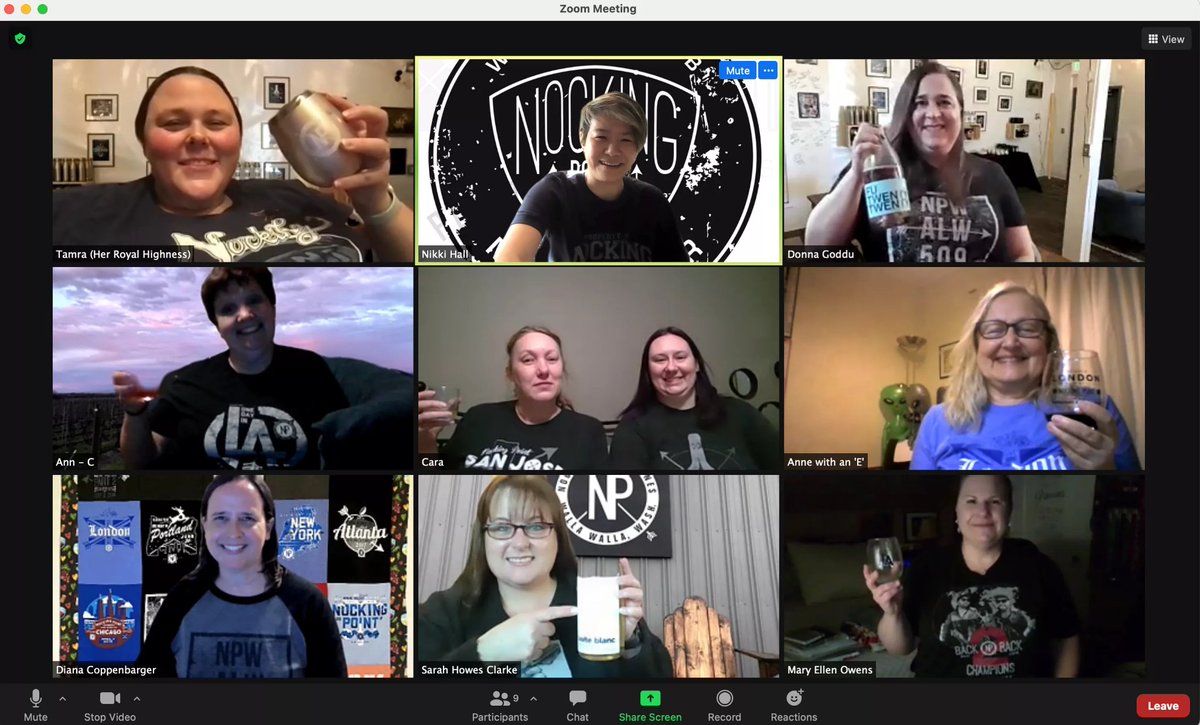akashathedamned's tweet image. Here we go. Celebrating with my @nockingpoint ladies. If we can't go to Walla Walla, we will drink and laugh virtually.  Hour one of what is usually a five hour conversation. @StephenAmell @andrewnharding @unclezaco #NockingPoint #Wine #FU2020