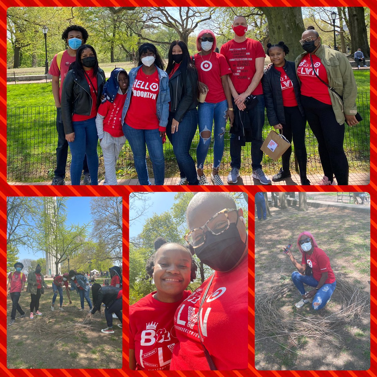 T1849 & T2212 volunteers at the @fortgreenepark Conservancy today. Had a blast dancing to African, Nigerian Music, & participating w/ @UrbanGlass on Ephemeral Landscapes art project. Not to mention creating nests. @jj_pineda_ @Thereal_Sdyba @CooleyMalaika @BarksdaleMegan
