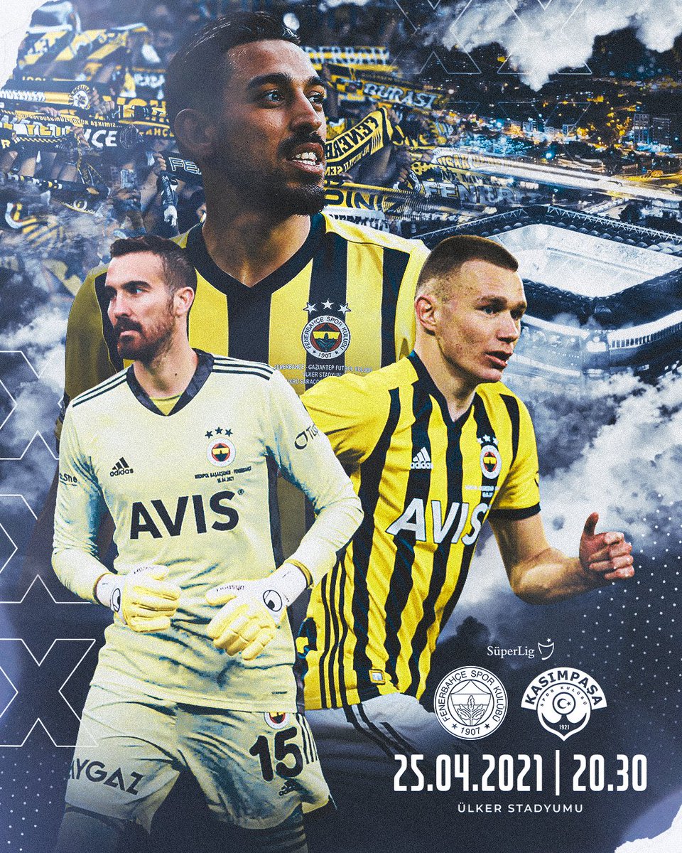 🆚 Kasımpaşa  
🗓 25 Nisan Pazar 
🕣 20.30
🏟 @ulkerstadyumu      
📲 #FBvKAS