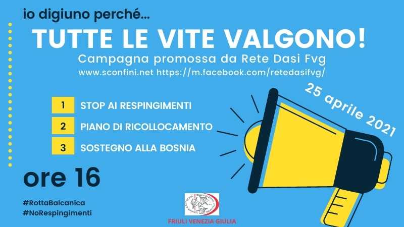 UcsiFVG's tweet photo. Io digiuno perché... "TUTTE LE VITE VALGONO!" (https://t.co/ViaLJ11FbC https://t.co/fiZa4xxQ2O) #ore16 #25aprile #RottaBalcanica #NoRespingimenti https://t.co/KfN57Ni62B