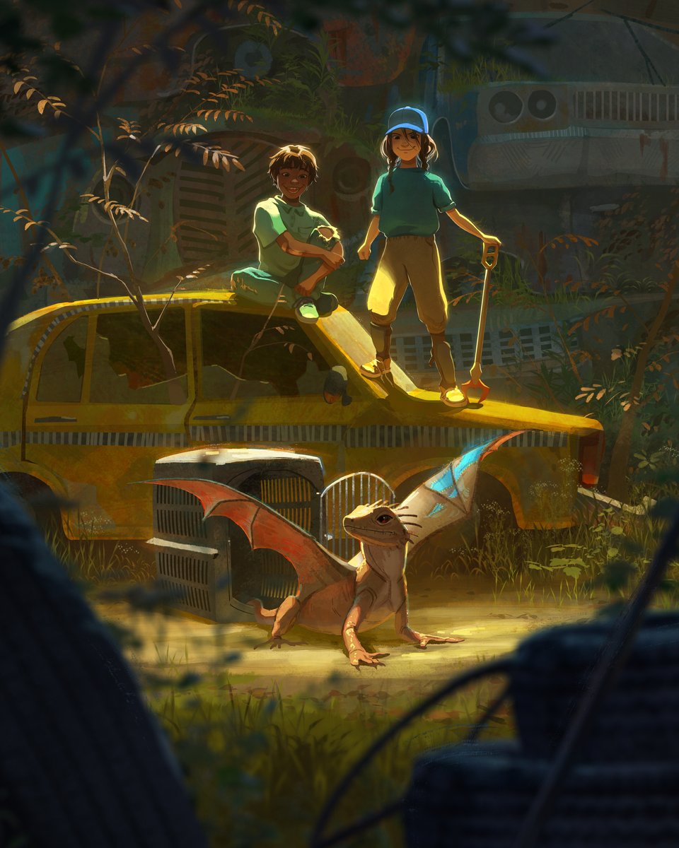 DevinElleKurtz's tweet image. The baby dragon with the torn wing (and the kids who saved it) 🌿