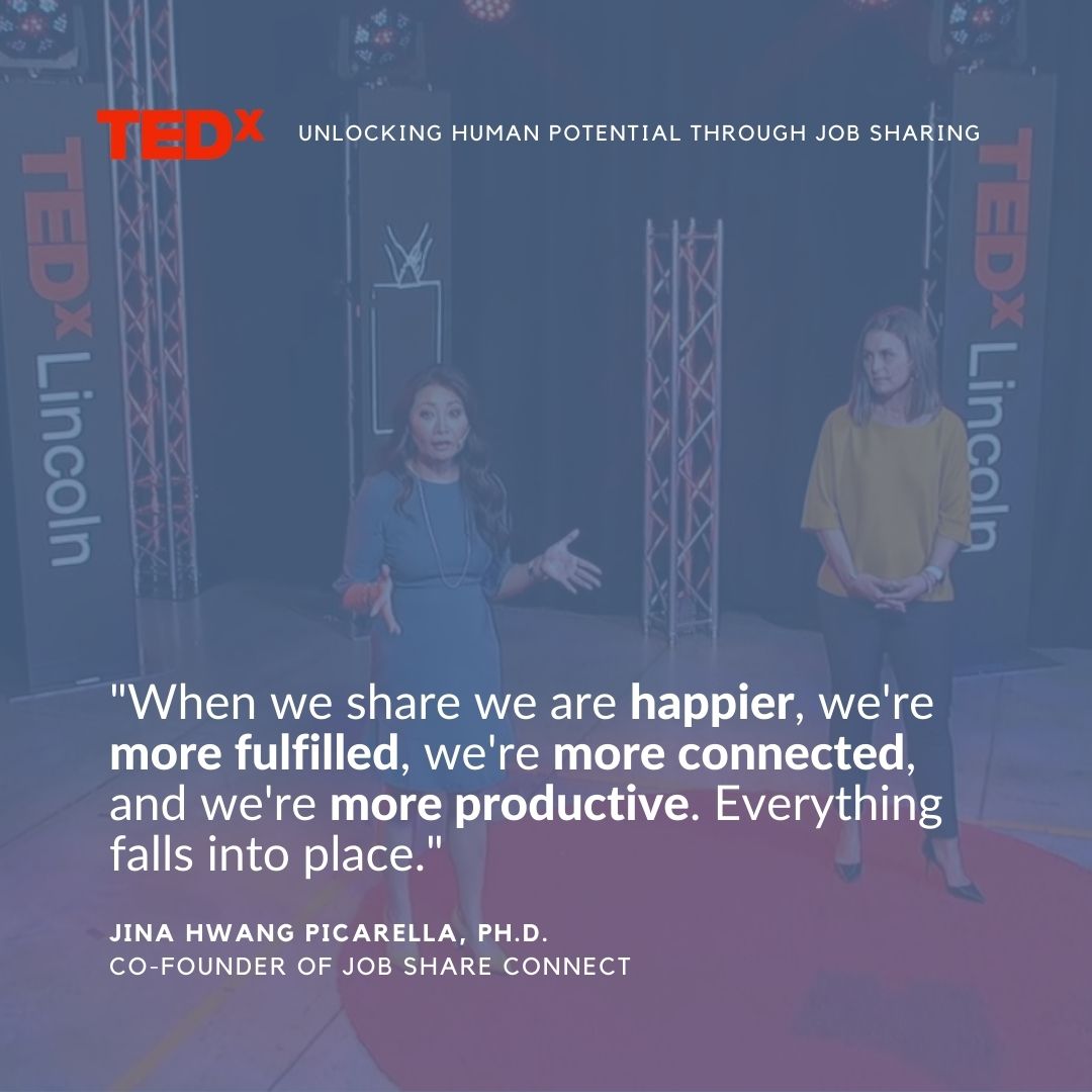 JobShareToday's tweet image. Job Share Connect&apos;s co-founders, Jessica Charlsen &amp;amp; Jina Hwang Picarella, Ph.D., explain job sharing, the benefits, and how it could be the solution we&apos;ve all been looking for in their most recent TedX talk!

hubs.ly/H0LpX620

#jobsharing #jobshare #tedtalk #tedxtalk