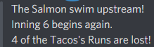 i have been informed by <a href="/SIBROfficial/">Society for Internet Blaseball Research 🔮</a> that when salmon steal 4 runs at once it is a "grand slalmon"