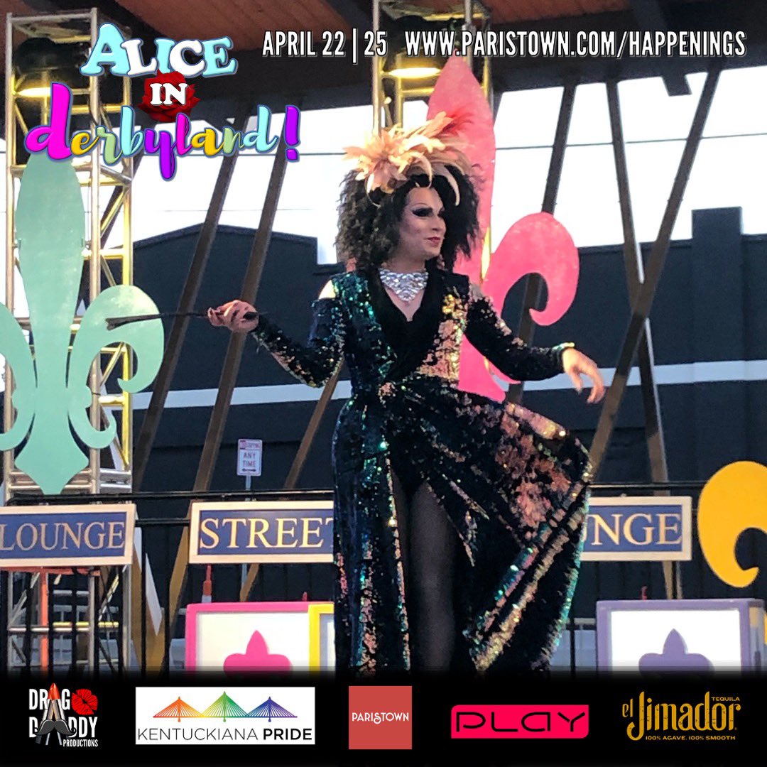 DragDaddyPro's tweet photo. Opening Night was a blast! Tickets still available for our 3PM Sunday Matinee at https://t.co/T9AaHSkAZg

The weather will be stellar, so grab the friends and family and take a trip to Derbyland! 

#aliceinderbyland #dragdaddyproductions #paristown #kentuckianapridefoundation https://t.co/h7mo1e5xRb