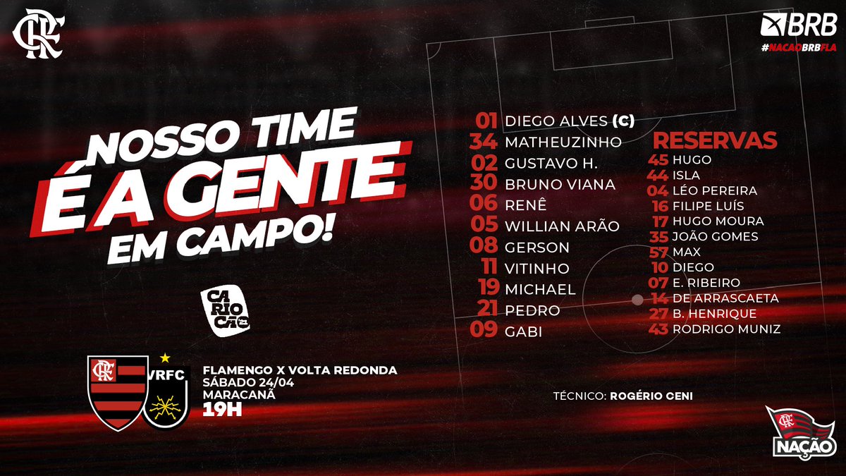 Flamengo on X: O MENGÃO volta a campo pelo @cariocao amanhã