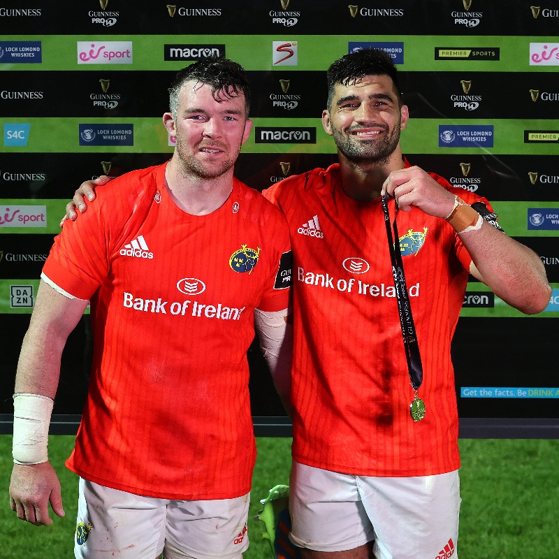 Munsterrugby's tweet photo. 🥇 Tonight's Guinness Player of the Match after an outstanding performance, Damian de Allende aka @Doogz 🤩 🤩 🤩

#LEIvMUN #GuinnessPRO14RainbowCup 🌈 #SUAF 🔴