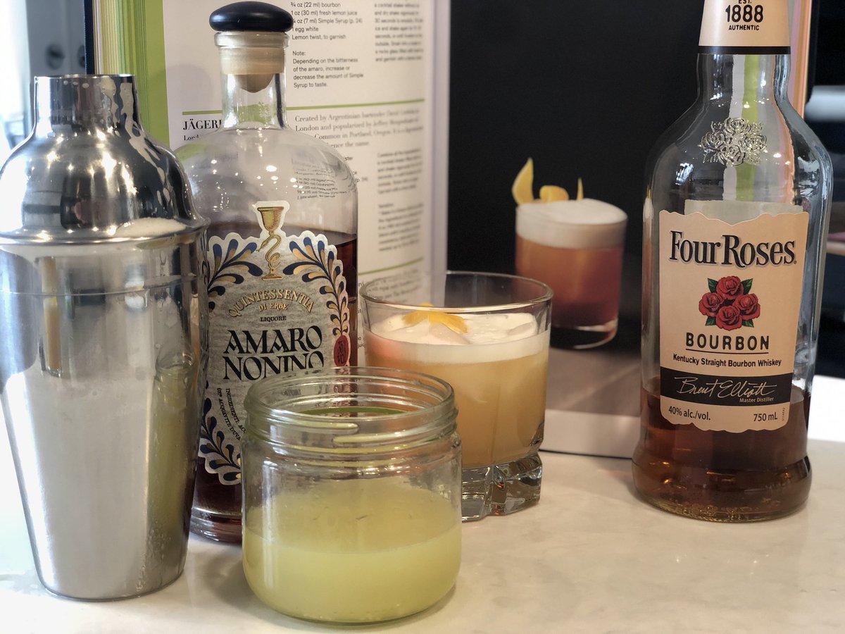 #Timeoutfromthelaw Saturday night in the 6ix = #quarantini time. @Phaidon #spirited selection is the amaro sour featuring <a href="/4RosesBourbon/">Four Roses Bourbon</a> &amp; Amaro Nonino Quintessentia. Thanks to #spirited author <a href="/alstillman/">adrienne stillman</a> for the inspiration we drink to everyone’s health!