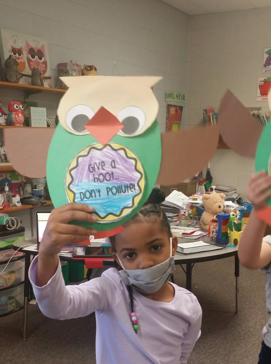 BESMWade's tweet photo. My kindergartners enjoyed our week-long lessons learning strategies on how WE can protect our planet Earth! We give a Hoot! #BEStlife https://t.co/byxSTOY7RZ