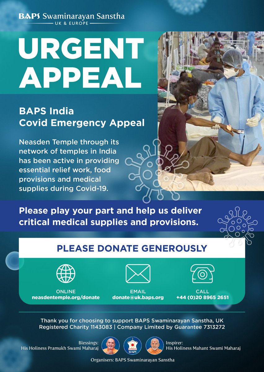 The situation in India is dire and critical. Thousands are dying daily. 

We have launched an international campaign to help provide emergency health care and support. For those who want to support us, please go to neasdentemple.org/donate. #COVID19India