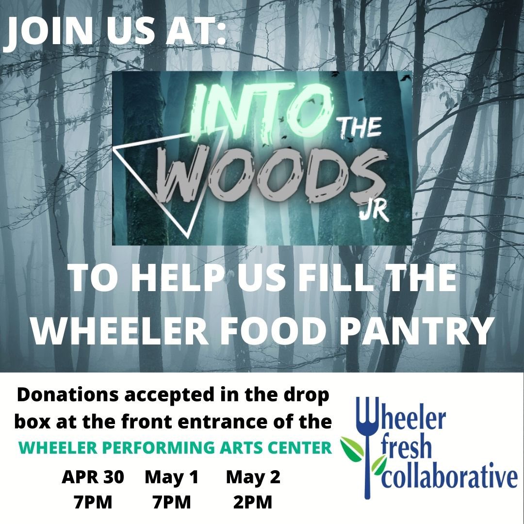 whs_marketing's tweet photo. Final food drive of the school year! Help us continue to feed our Wheeler community families through May before summer break arrives. Drop off at all showings of Wheeler Theatre’s Into the Woods, JR - Fri &amp; Sat at 7pm, Sun at 2pm. https://t.co/8HeBJjYEyL
