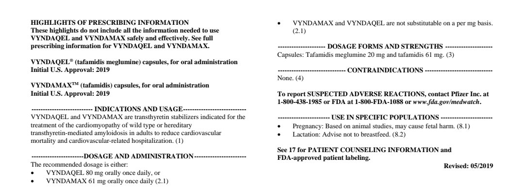 This is likely driven by the safety profile in ANDROMEDA and with the FDA having access to the data ---------Label for tafamidis  https://www.google.com/url?sa=t&source=web&rct=j&url=https://www.fda.gov/media/126283/download&ved=2ahUKEwjtoIPNiJjwAhXBFjQIHQ1KBaQQFjAAegQIBBAC&usg=AOvVaw3O_BSgebx6MoS6vbsDWC43
