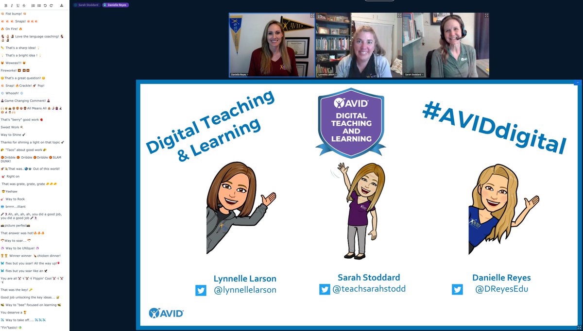 DReyesEdu's tweet image. That's a wrap on #AVIDStaffDev Training! The #DigitalTeachingandLearning CoP is ready to rock! 🎸🎶 this summer's @AVID4College #AVIDDigitalXP professional learning. @lynnellelarson & @teachsarahstodd it was a true treat to facilitate w/ you. Amazing work by ALL Staff Developers!