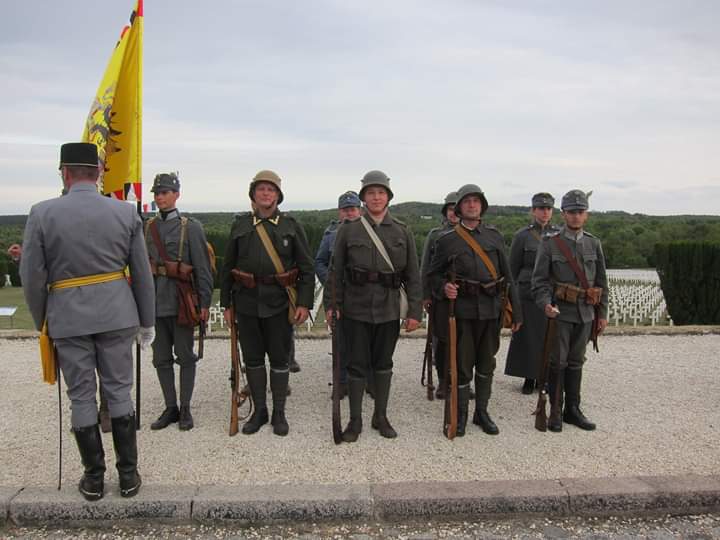 Reenactors at a commemoration ceremony in VerdunAustro-Hungarian units (especially heavy artillery) also participated on the western front.