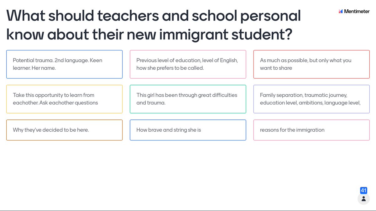 emilyfranESL's tweet image. Yesterday, during my plenary at @bcteal, &amp;amp; after I shared my immigrant journey, I asked participants to share with me what they thought tchers should know about immigrant Ss as they are enrolled on campus.

These are some of the responses &amp;amp; I&apos;m LOVING all of them. #stories