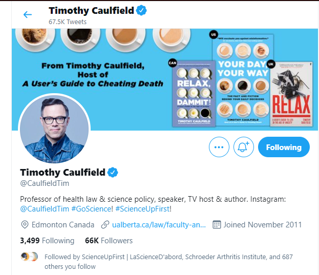 ProfKarimKhan's tweet image. CAULFIELD TRIPLE TODAY: @ms_dmso shouted out Professor Caulfield's 2021 book. Get it at your Independent Bookstore! #IndependentBookstoreDay 
bit.ly/3xmKPpz (link is to Indigo, I know) #MixedMessage? #SmallerThanAmazon 🇨🇦