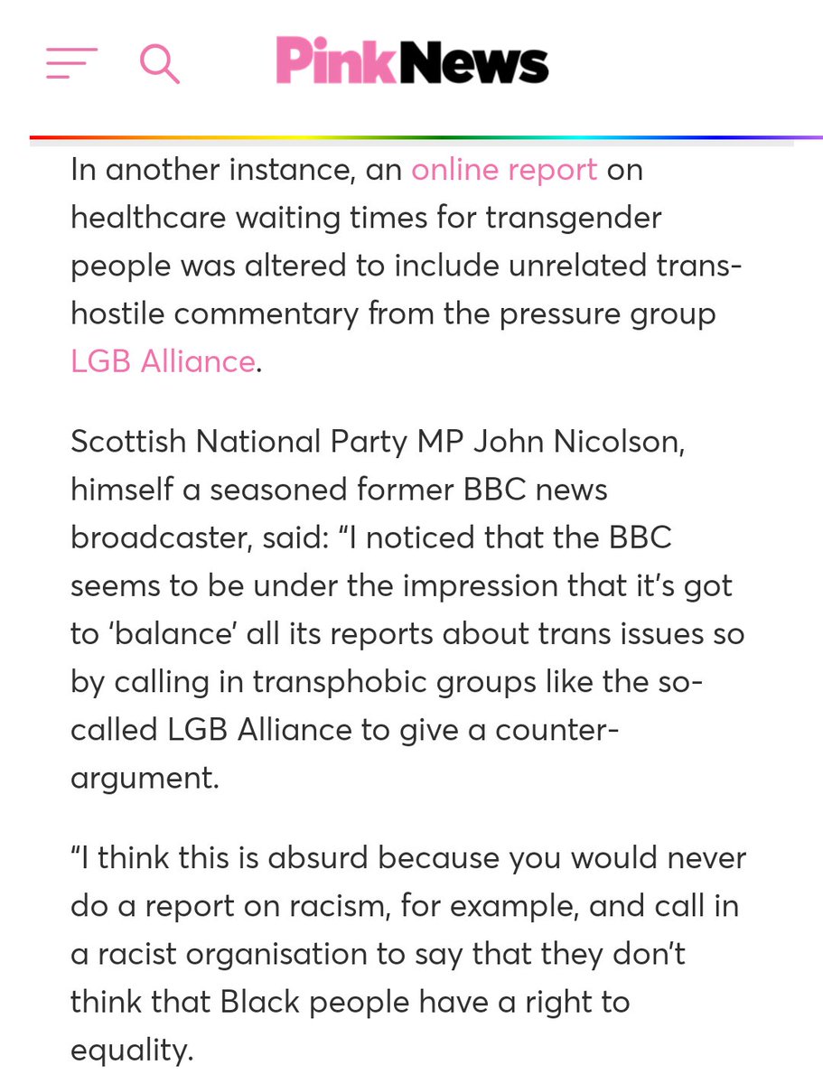 The number and reach of Stonewall's tentacles is extraordinary.In a zoom chat last year, SNP MP John Nicolson called LGB Alliance a hate group, hinting broadcasters should shun them.Ofcom CEO agreed and said she was taking advice from stonewall.Ofcom later backtracked...