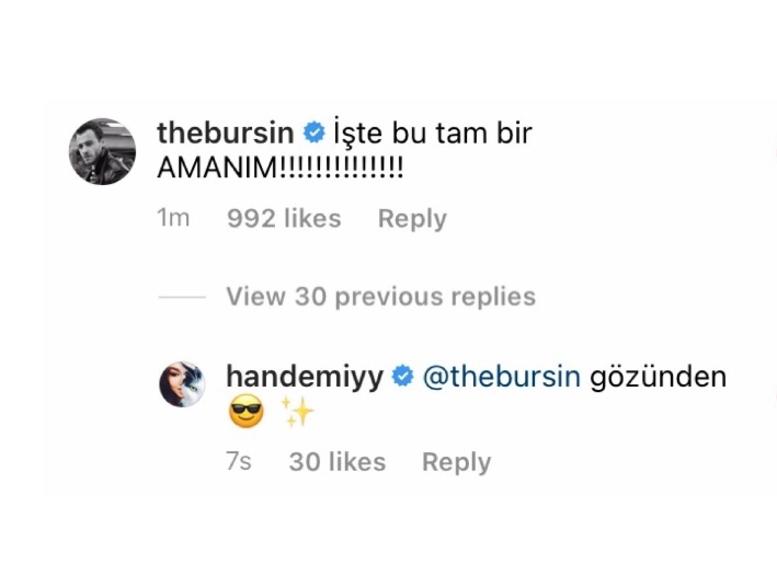 Kerem comments on the photo:"this is exactly an AMANIM!!!", she replies:"through your eyes" with the starry sky emoji.The confirmation of their love occurs in an original way, not with a photo together but through the eyes of those who capture,as H says, an unforgettable memory.+