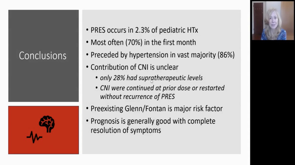 Congrats to Dr. Kemna on her excellent presentation of PRES after #pedshearttransplant and the novel findings that pre-transplant Glenn and Fontan physiology was associated with PRES post-transplant! #ISHLT 2020 @leighreardonmd @mgoschu