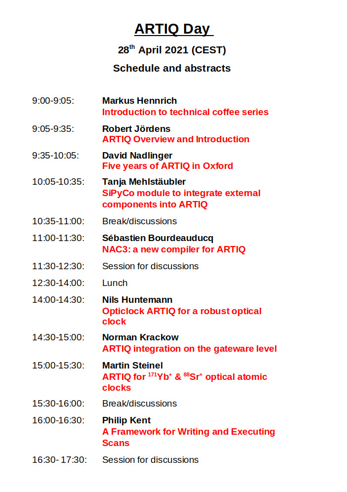 ARTIQ virtual mini-conference on April 28, with talks on new developments, contributions from physics research groups, and use cases. Register (free of charge): iontraps.eu/events/artiq-d…