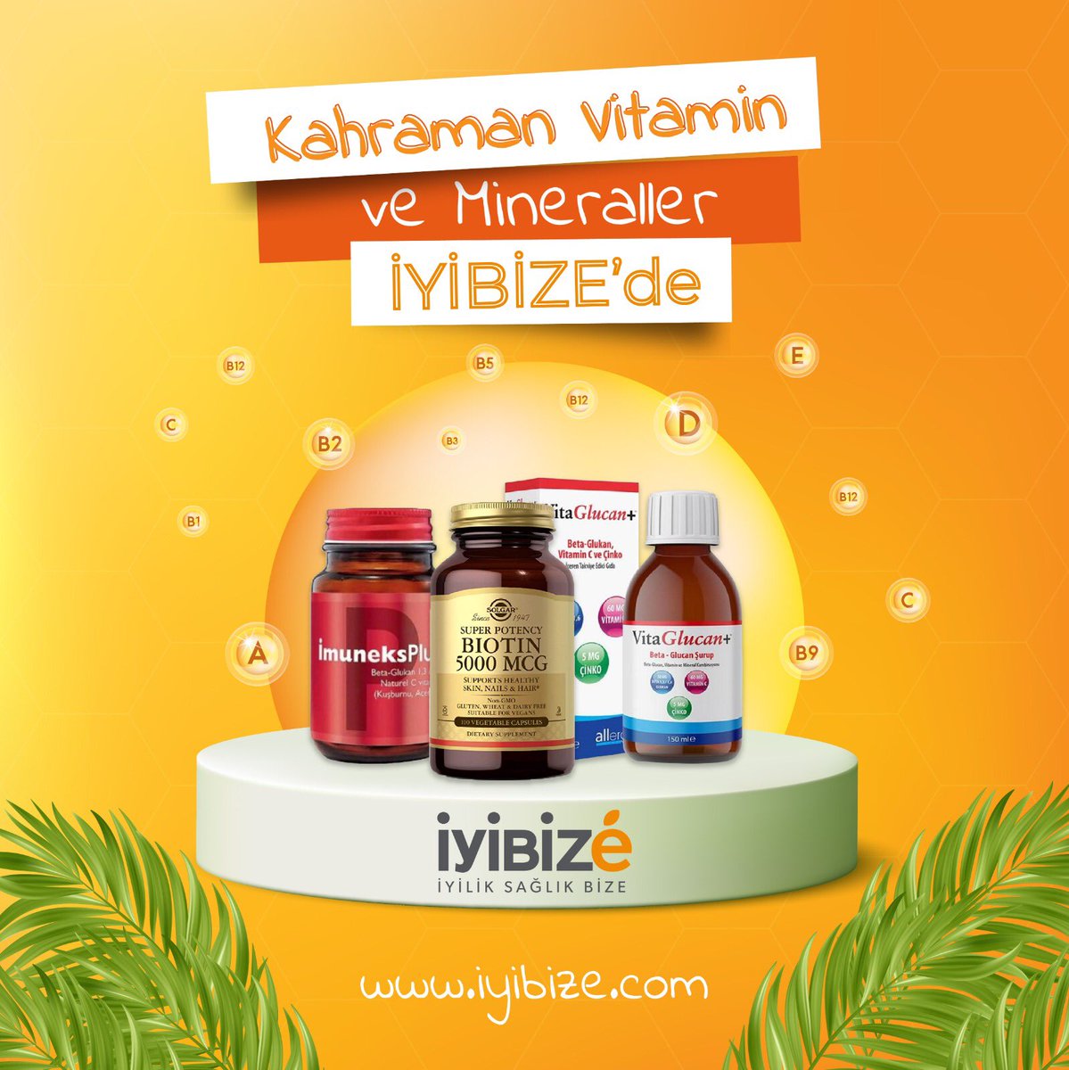iyibize's tweet photo. Kahraman Vitamin ve Minerallar İYİBİZE'de!
İYİBİZE güvecesi ile bağışıklığınıza destek olacak ürünlere ulaşabilirsiniz.
https://t.co/VQKupyKoqs
#iyibize #bitkiselyağ #organikyağ #yağ #organik #sağlık #bakım #ciltbakımı #uçucuyağlar #limonyağı #biberiyeyağı #çörekotu #aloeverayağı https://t.co/oOk8JdAiK2