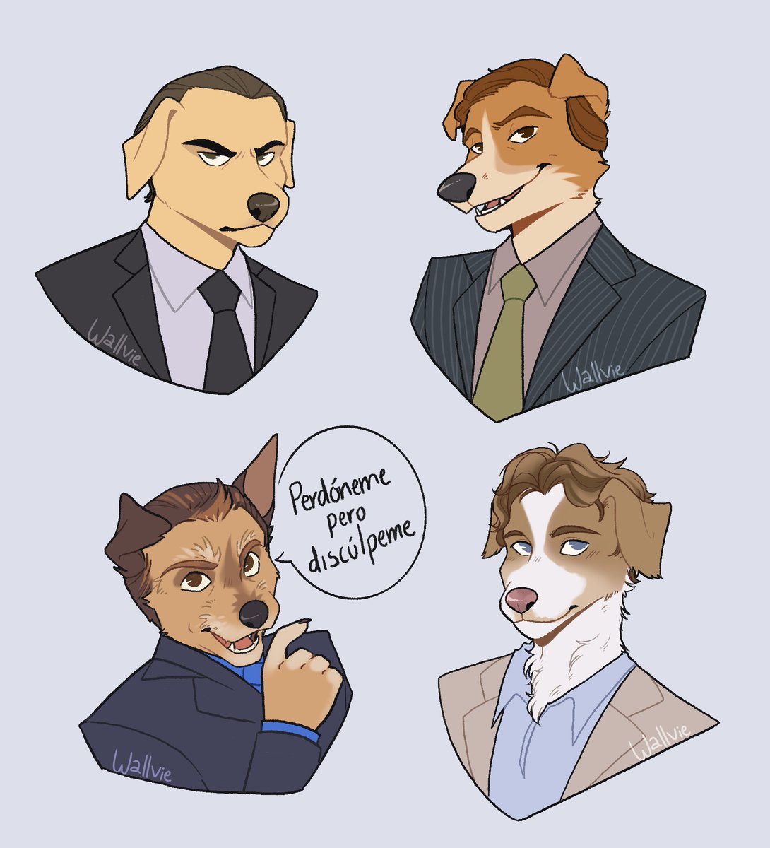 Primer post en español, yay!
Son las versiones de los personajes de la novela de Betty la fea de un AU furry en el que una amiga y yo estamos trabajando. :D 
Es mi obsesión actual. 😔👌

No reposteen, pls.