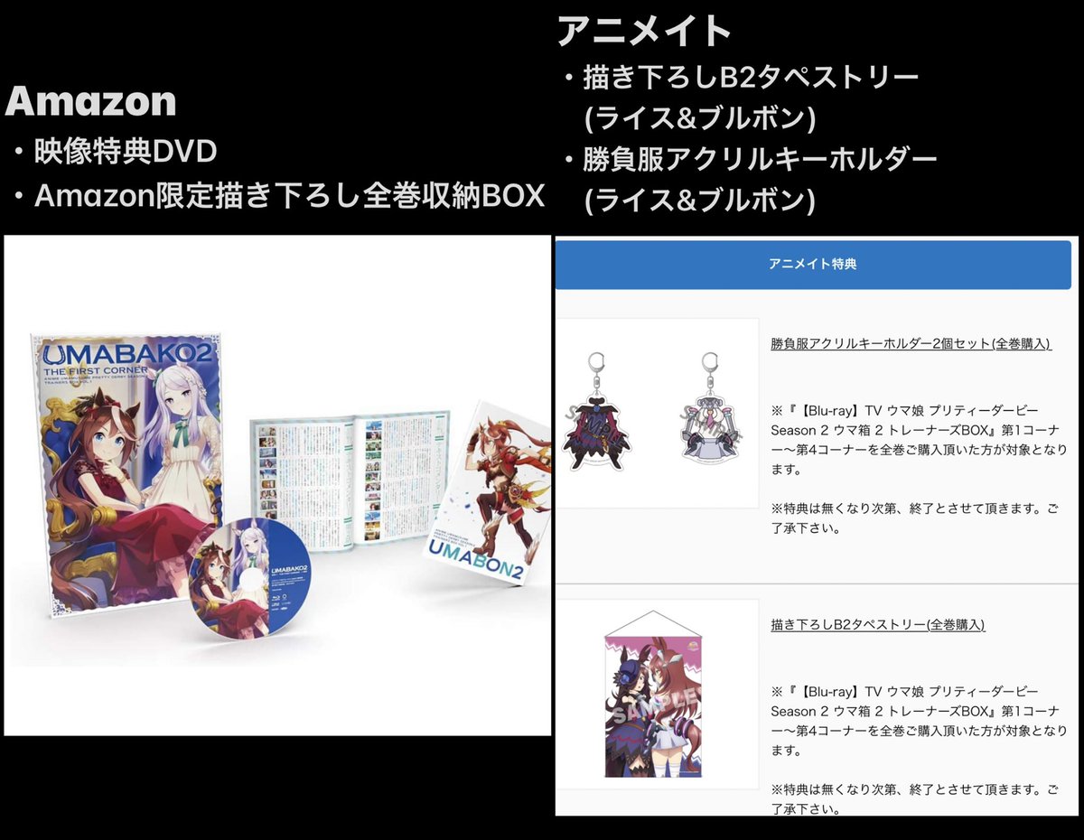 全部欲しい ウマ箱2の店舗別特典を アニメイト 楽天ブックス Amazon 東宝アニメーションストアのどれにするかで悩む人たち Togetter 全部欲しい ウマ箱2の店舗別特典を アニメイト 楽天ブックス Amazon 東宝アニメーションストアのどれにするかで悩む人たち Togetter