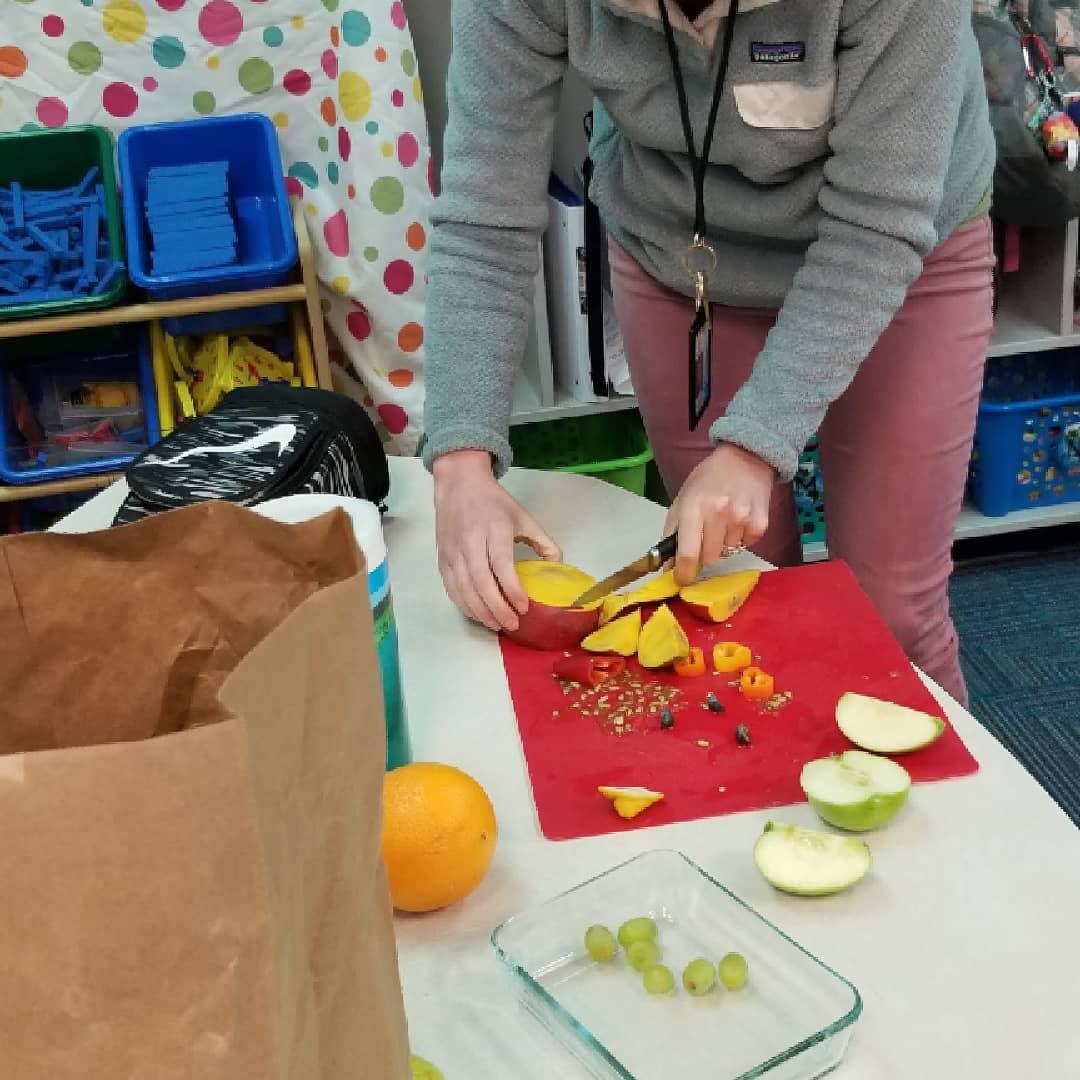 RES_Tigers's tweet photo. Science in action in Mrs. Bell's class! Students were able to study various types of seeds and their characteristics.  No settling for just pictures on a screen here. #tcsyes #resrules https://t.co/qbpLmq9sCX