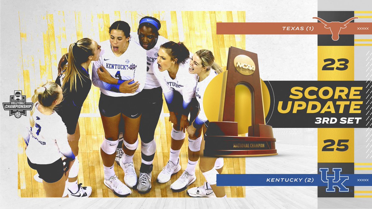 The Wildcats take a tight third set and take a 2-1 lead in the #NationalChampionship.

#NCAAVB x <a href="/KentuckyVB/">Kentucky Volleyball</a>