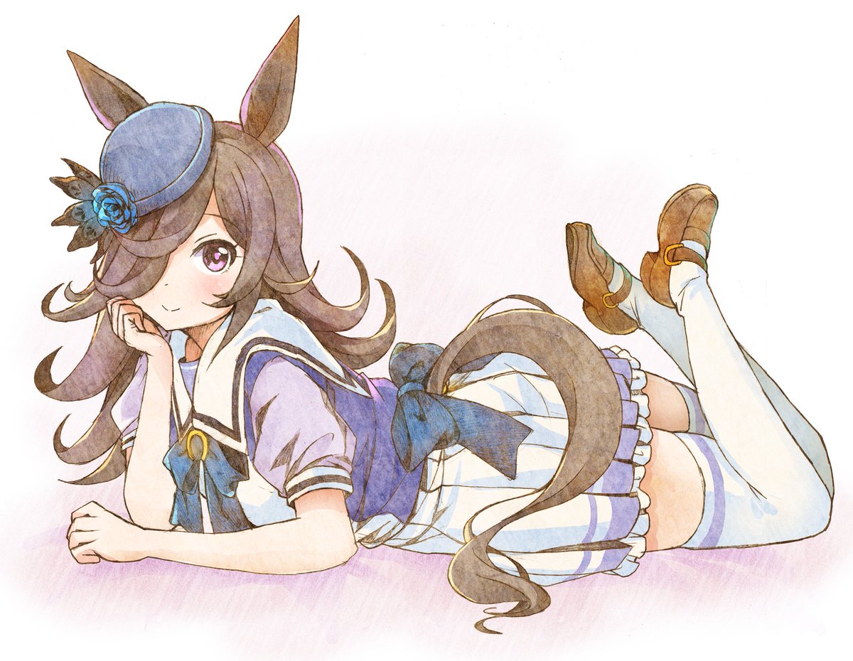 rice shower (umamusume) 1girl solo animal ears horse ears tail horse tail thighhighs  illustration images