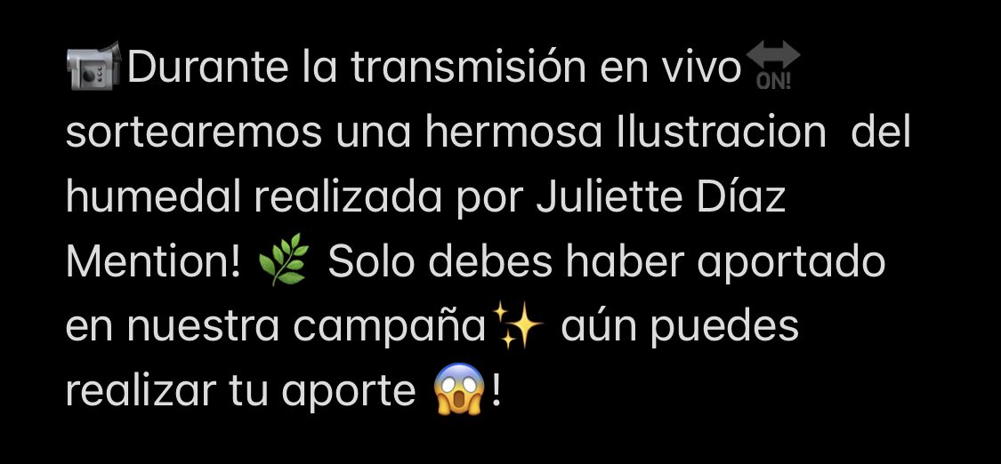 FutaMapu's tweet photo. Atención
Mañana finaliza la segunda campaña d 💸Lucatón x💧 Mallinko Abtao Lawal 💧@HumedalAlerce 💧
📹Durante la transmisión n vivo🔛 sortearemos 1 hermosa Ilustracion
🫂Además les mostraremos todos los avances realizados al Bioespacio!! 🙂
#Música
#Poesia
#Bioespacio https://t.co/jv8YU8ZF8F
