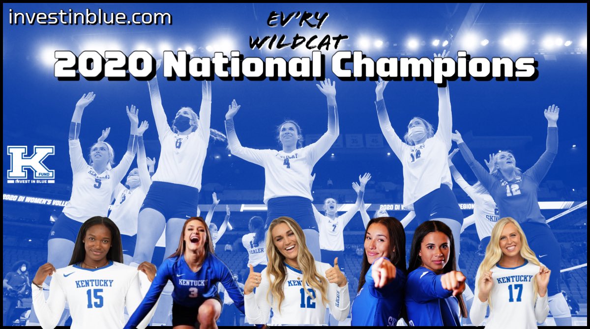 UK_KFund's tweet photo. “They fought like Wildcats!”
@KentuckyVB student-athletes fought for the BLUE &amp; WHITE and #EvRyWildcat shined.

For the first time in @NCAAVolleyball history, the CHAMPS reign from The @SEC

Championships are possible when you #InvestInBlue

Thank you #BBN
https://t.co/jX6lufiJUM https://t.co/36iGTqSqjC