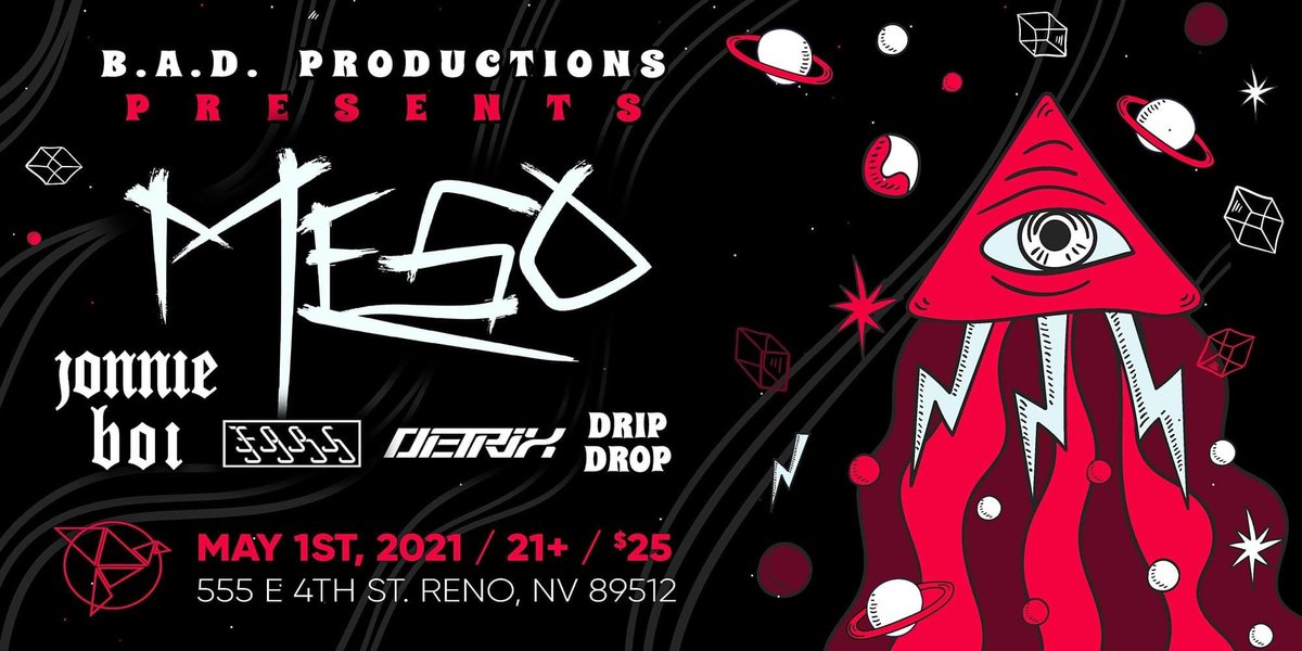 Happy Saturday everyone!

Only 1 more week until our MeSo show! It’s going to be insane and we hope to see you all there!👽

We only have about 35 tickets left so make sure you grab them fast before they sell out.

We can’t wait to bring some amazing music to you all!💜🖤
