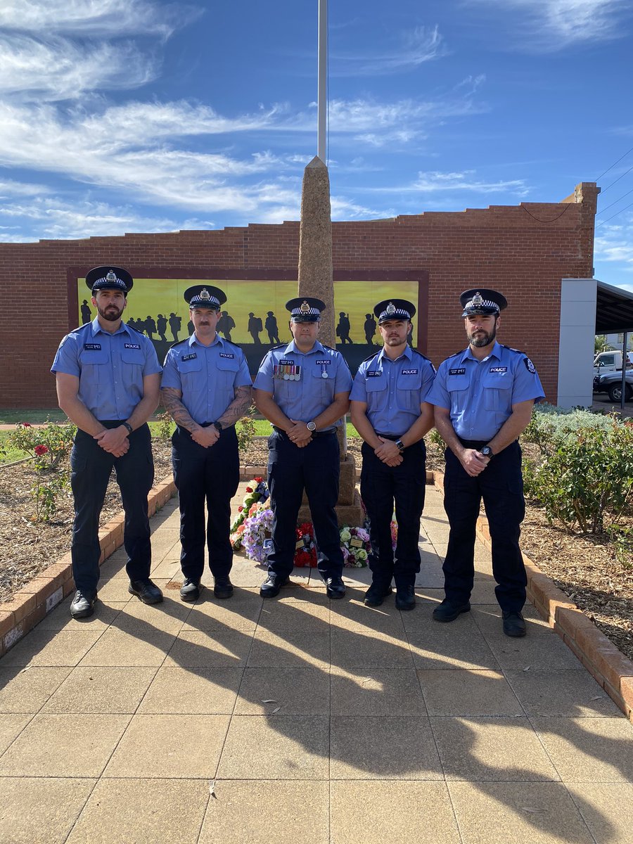<a href="/MullewaPol/">Mullewa Police</a> attended the Mullewa ANZAC ceremony this morning. Thank you to the Mullewa community for attending. Lest we forget #fb