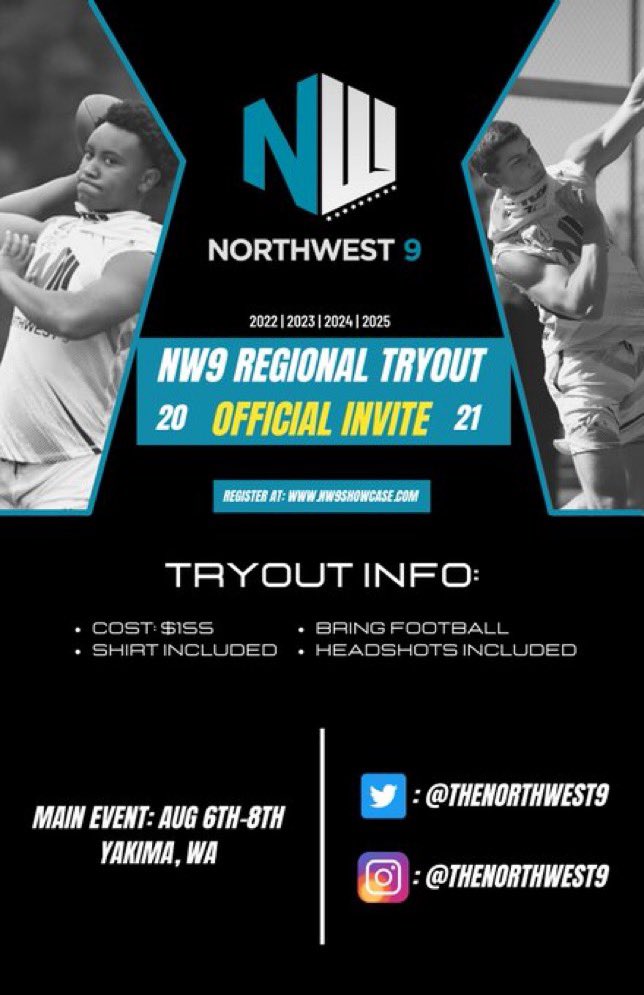 CuellarLamar's tweet photo. Thank you @thenorthwest9 for the invite. Can’t wait to compete 🗣! @BrandonHuffman  @vaughnv13 https://t.co/YO7AzKVNxH
