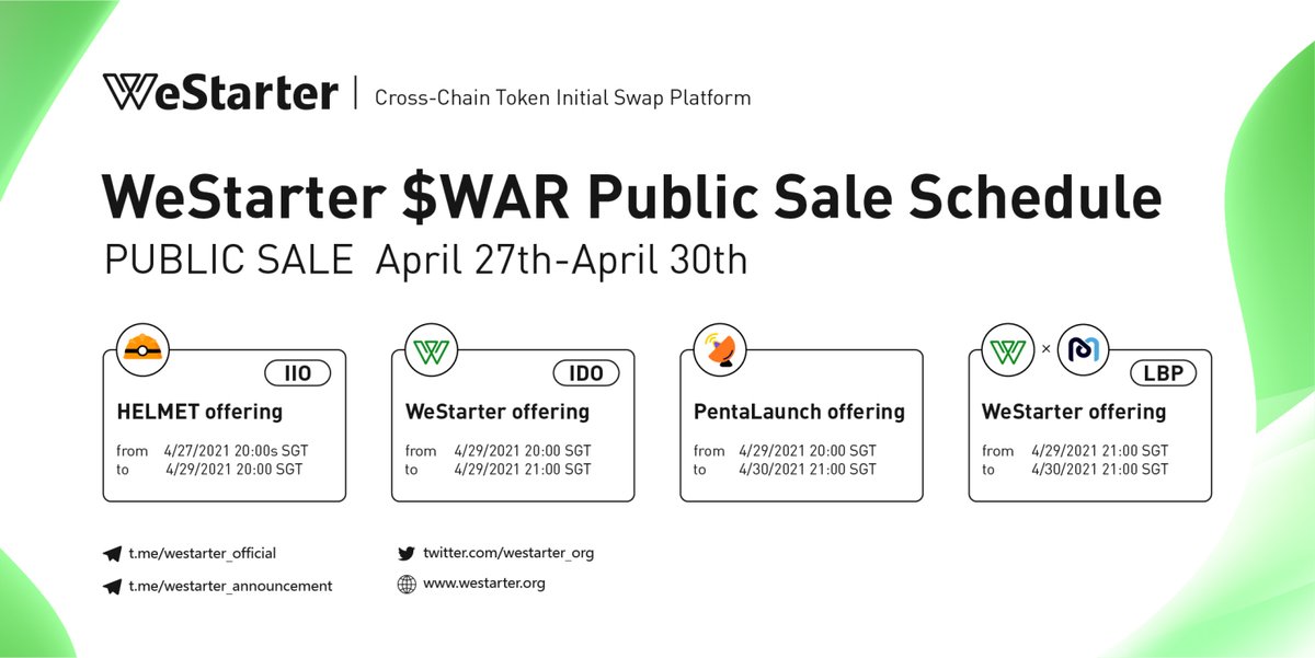 💪
<a href="/westarter_org/">WeStarter</a> WeStarter $WAR Public Sale Schedule