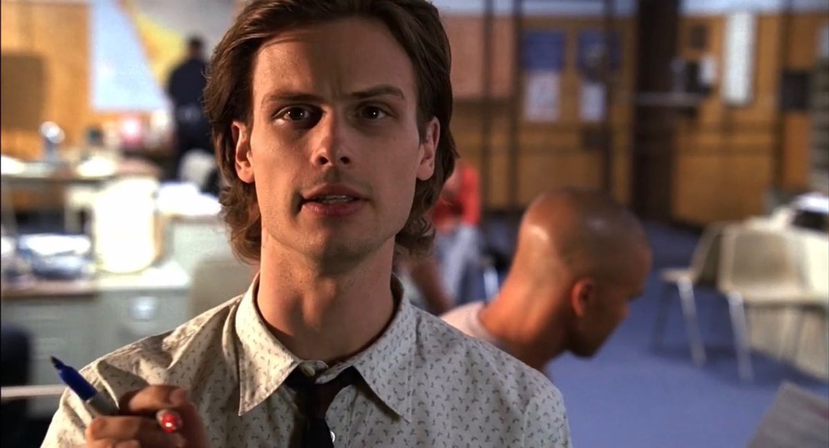 spencer reid: fluffy slicked back hair