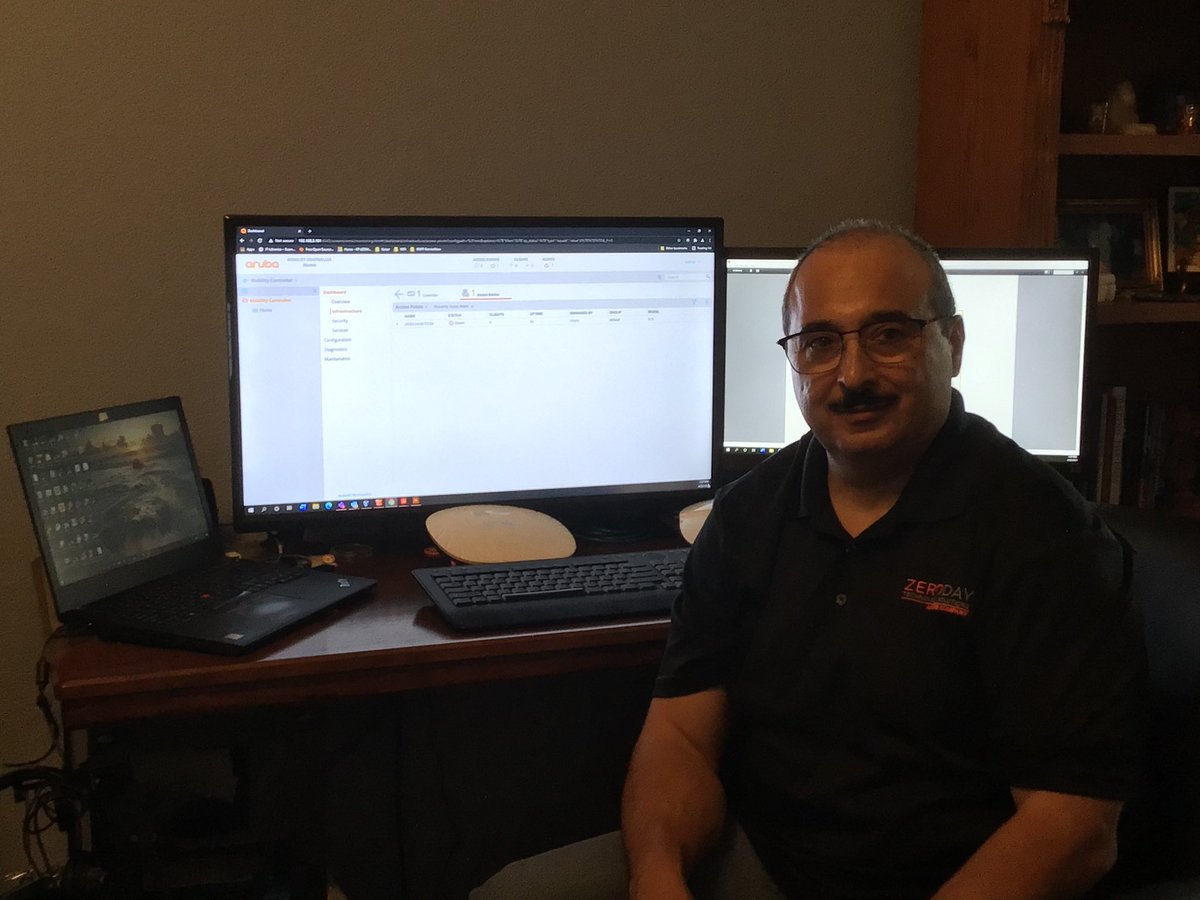 PatWireless's tweet photo. Florencio setting up some @ArubaNetworks APs for surveys.  #aruba #adballin https://t.co/kFb4jrZIaV