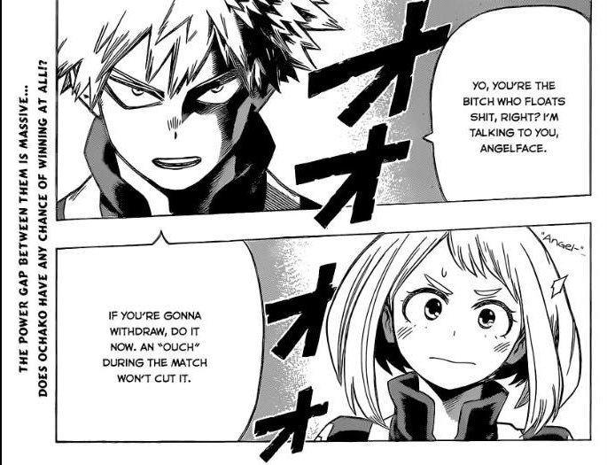 It’s in that moment I feel Bakugou truly saw her as an equal opponent. It’s why he’s excited to engage with the fight after he prevents her attack, where comparatively he wasn’t particularly enthusiastic about their match going in- because to some extent he did underestimate her.
