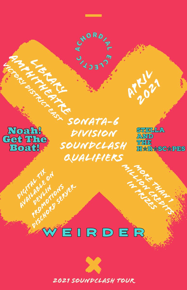 This evening, come join <a href="/KatiePeak/">Katie Chin</a>, <a href="/PhantomArtsEnt/">The Neon Caster 🎙 Shifting to BSky</a>, <a href="/ammourazz/">Ammourazz 🇪🇬#FreePalestine</a> &amp; <a href="/villainvicencio/">Victor | Black Lives Always Matter</a> as they perform in their first bout in the Sonata-6 Soundclash! 

A new session of #SoundclashRPG: #TheClampdown begins at 6pm EST over on twitch.tv/arvaneleron!